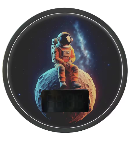 Horloge Murale Numérique LED Astronaute – Lune & Galaxie
