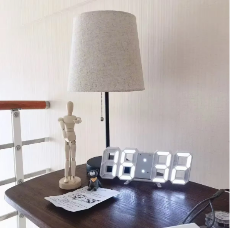 Horloge Numérique LED 3D – Affichage Blanc