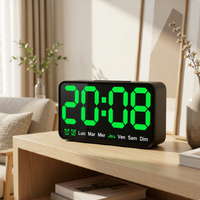 Petite Horloge Murale Numérique LED – Grand Affichage Bleu