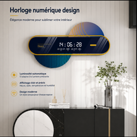 Horloge Murale Numérique LED – Luminosité Intelligente et Design Moderne