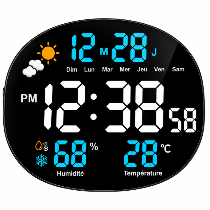 Horloge numérique multifonction –  moderne & affichage intelligent