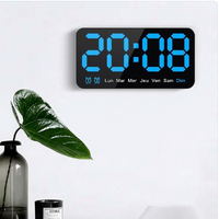 Petite Horloge Murale Numérique LED – Grand Affichage Bleu
