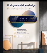 Horloge Murale Numérique LED – Luminosité Intelligente et Design Moderne