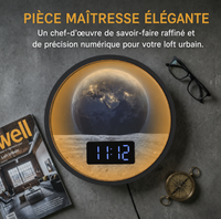 Horloge numérique murale - Vue de la Terre depuis la Lune